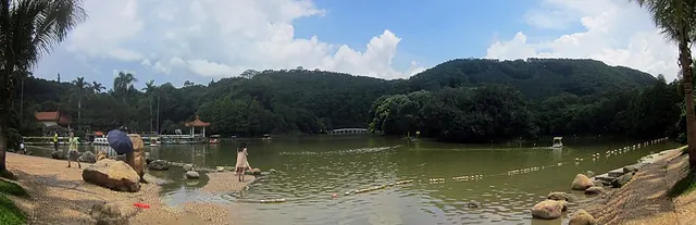 A panoramic view across Fairy Lake in Shenzhen’s Fairylake Botanical Garden