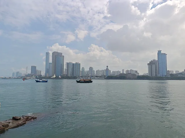 Xiamen's ferry-terminal waterfront and skyline viewed across the water from Gulangyu