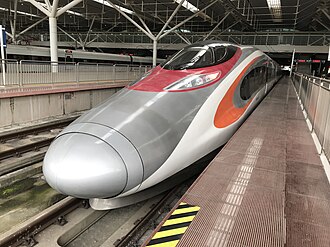 A high-speed train at Shenzhen North station